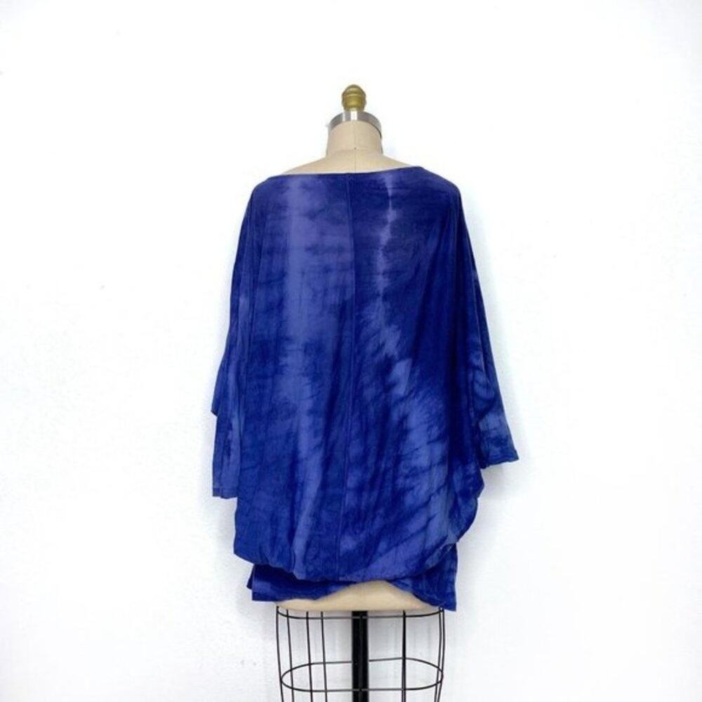 Y2K Elizabeth and James Oversized Indigo Tie-Dye Batwing Jersey Tee Top sz XS - Picture 6 of 8